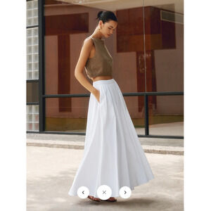 Copied - - NWT Commense Linen Pleated Maxi Skirt Sz XS